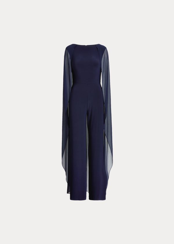 Women's Ralph Lauren Georgette-Cape Jumpsuits | 530864SRC